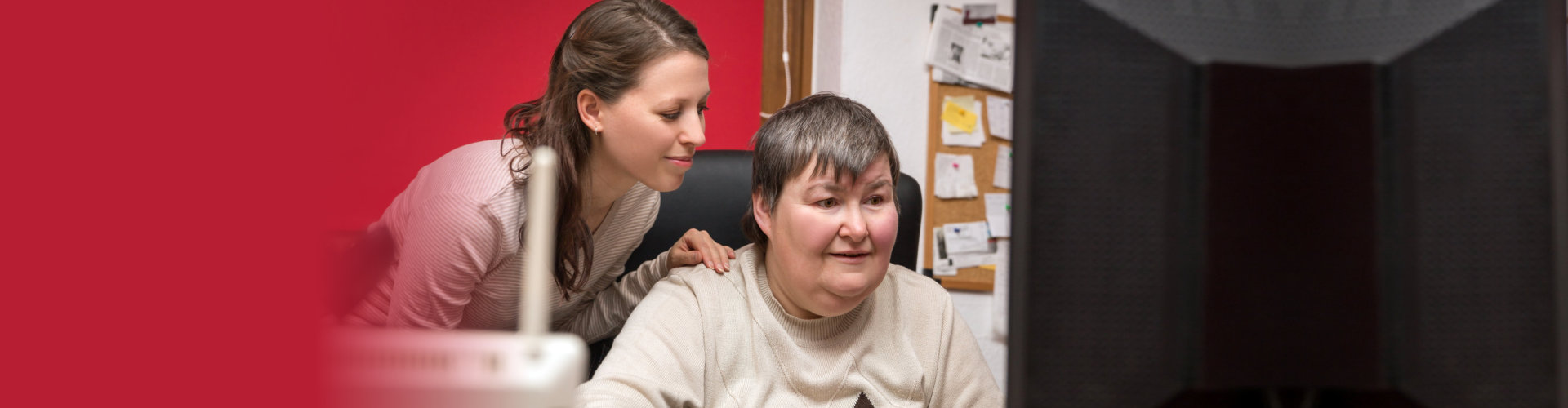 caregiver assisting patient disability